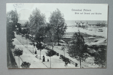 Postcard PC Ahlbeck 1906 Beach BridgeTown architecture Mecklenburg Vorpommern